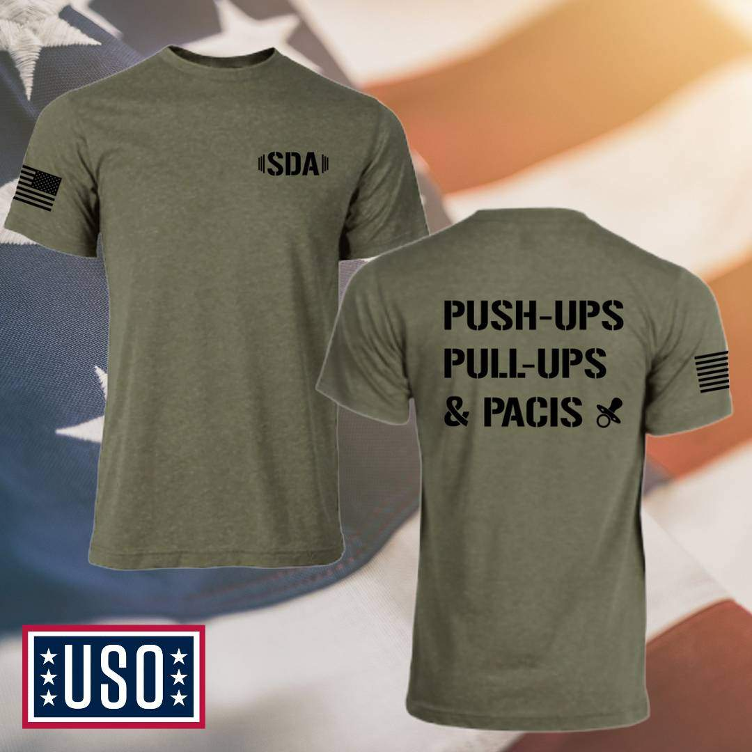 Push-Ups Pull-Ups & Pacis SDA Tee-SwoleDad Apparel-Shirt,Tee,Tultex,workout